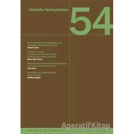 Felsefe Tartışmaları 54 - Kolektif - Boğaziçi Üniversitesi Yayınevi