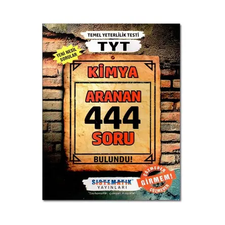 TYT Kimya Aranan 444 Soru Bankası Sistematik Yayınları