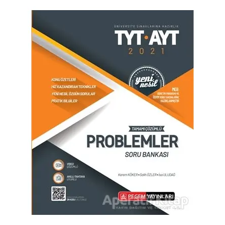 2021 TYT-AYT Tamamı Çözümlü Problemler Soru Bankası - Kolektif - Pegem Akademi Yayıncılık