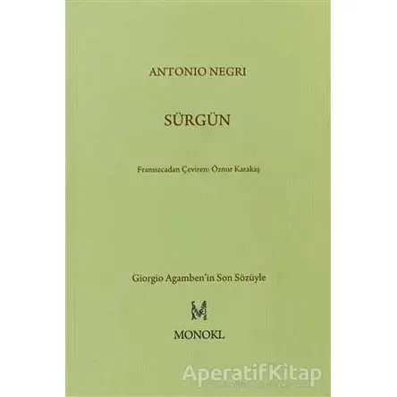 Sürgün - Antonio Negri - MonoKL