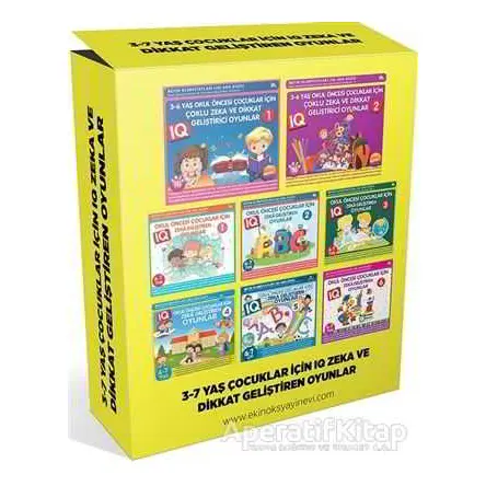 3-7 Yaş Çocuklar İçin IQ Zeka ve Dikkat Geliştiren Akıl Oyunları / 8 Kitap (3-4-5-6-7 Yaş ve Üzeri)