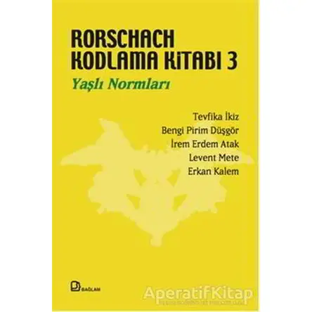 Rorschach Kodlama Kitabı 3 - Yaşlı Normları - Tefika İkiz - Bağlam Yayınları