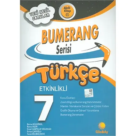 7.Sınıf Türkçe Etkinlikli Bumerang Serisi Günay Yayınları