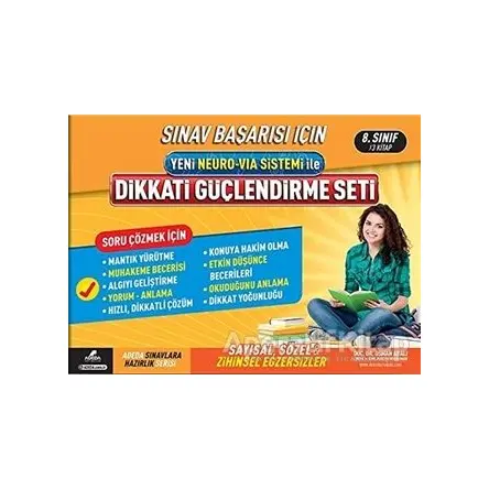 Sınav Başarısı İçin Yeni Neuro-Via Sistemi İle Dikkati Güçlendirme Seti 8. Sınıf (3 Kitap Takım)