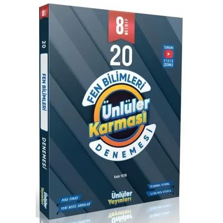 Ünlüler 2021 8. Sınıf Fen Bilimleri Ünlüler Karması 20 Deneme Video Çözümlü