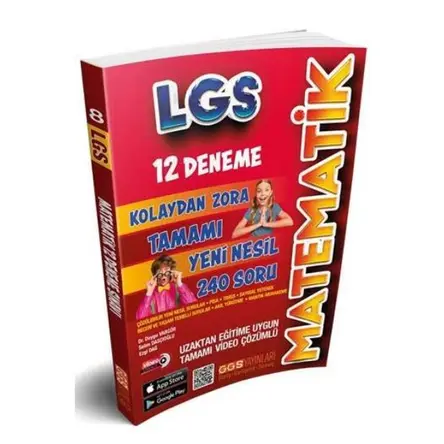 2021 8. Sınıf LGS Matematik Kolaydan Zora 12 Deneme GGS Yayınları