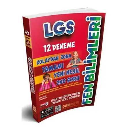 2021 8. Sınıf LGS Fen Bilimleri Kolaydan Zora 12 Deneme GGS Yayınları