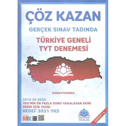 Gerçek Sınav Tadında Türkiye Geneli TYT Denemesi Çöz Kazan Yayınları