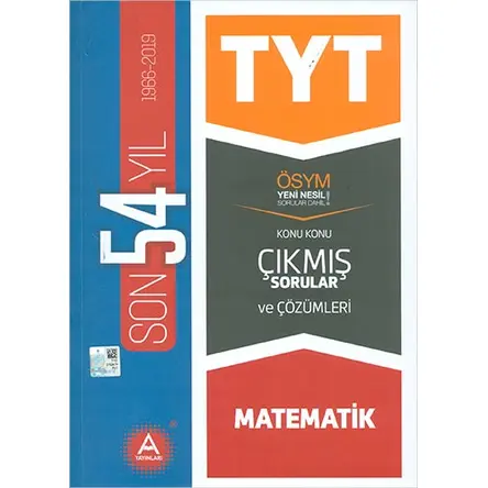 A Yayınları TYT Matematik Son 54 Yıl Çözümlü Çıkmış Sorular