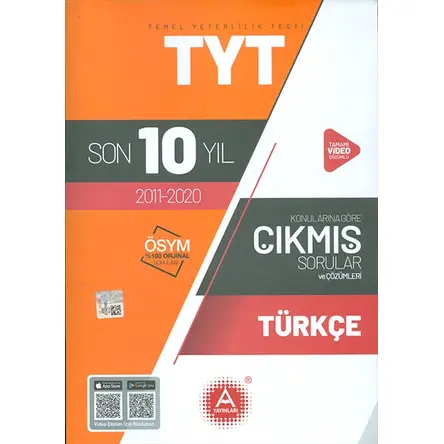 TYT Türkçe Son 10 Yıl Konularına Göre Çözümlü Çıkmış Sorular A Yayınları