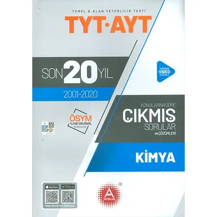 TYT AYT Kimya Son 20 Yıl Konularına Göre Çözümlü Çıkmış Sorular A Yayınları