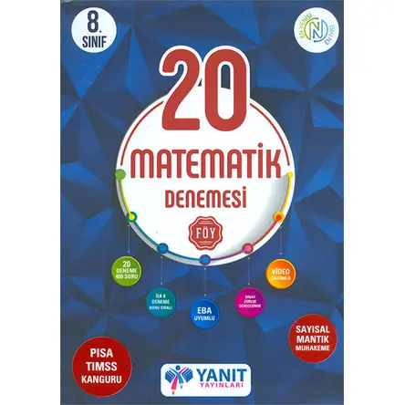 8.Sınıf Matematik Video Çözümlü 20 Denemesi Yanıt Yayınları