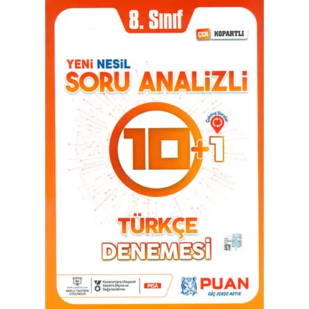8.Sınıf LGS Türkçe Soru Analizli 10+1 Deneme Puan Yayınları