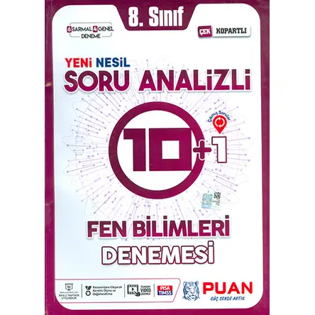 8.Sınıf LGS Fen Bilimleri Soru Analizli 10+1 Deneme Puan Yayınları