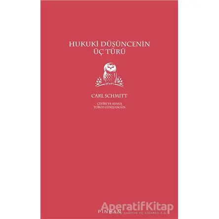 Hukuki Düşüncenin Üç Türü - Carl Schmitt - Pinhan Yayıncılık