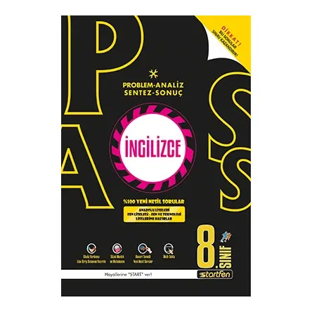 8. Sınıf LGS İngilizce PASS Soru Bankası Startfen Yayınları