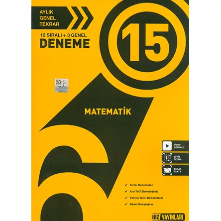 6.Sınıf Matematik 15 Deneme Hız Yayınları