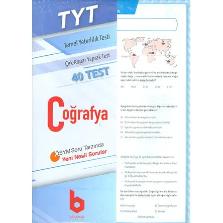 TYT Coğrafya Çek - Kopar Yaprak Test - Kolektif - Basamak Yayınları