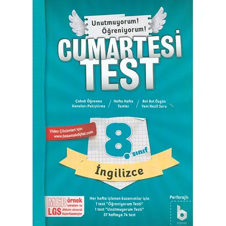 8. Sınıf Cumartesi Test İngilizce - Kolektif - Basamak Yayınları