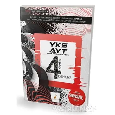 2019 YKS AYT Sayısal 4 Dörtlük 4 Deneme Sınavı - Nuh Hellagün - Pelikan Tıp Teknik Yayıncılık