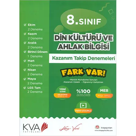 KVA 8.Sınıf Din Kültürü ve Ahlak Bilgisi Denemeleri
