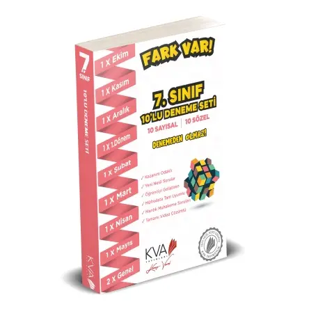 KVA Koray Varol 7. Sınıf 10 lu Fark Var Deneme Seti