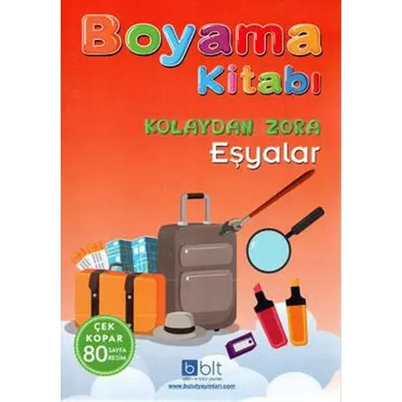 Kolaydan Zora Boyama Kitabı Eşyalar - Bulut Eğitim Yayınları