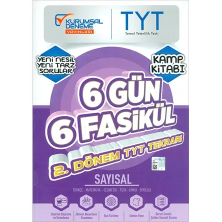Kurumsal Deneme 2021 TYT Sayısal 6 Gün 6 Fasikül Yarıyıl Genel Tekrar Kamp Kitabı