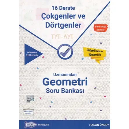 Etkin TYT AYT Uzmanından Geometri Soru Bankası 16 Derste Çokgenler ve Dörtgenler