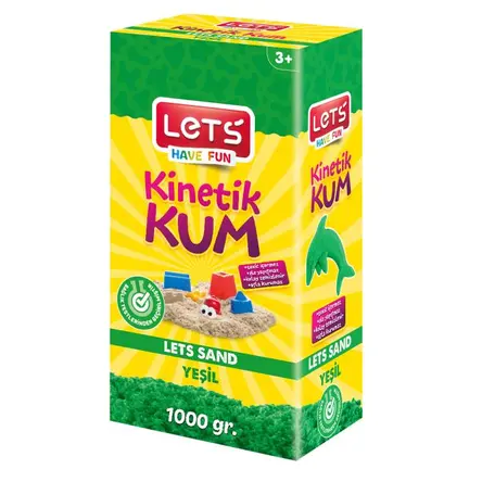 Lets Kinetik Kum 1000 gr. Yeşil Karton Kutu