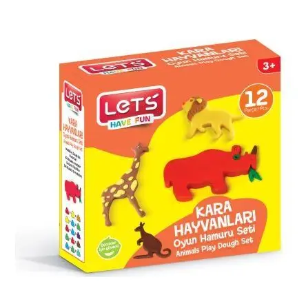 Lets Oyun Hamuru Kara Hayvanları Seti 12 Parça L8598