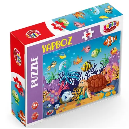 Kutulu Yapboz Deniz Canlıları 36 Parça Puzzle - Yumurcak Yayınları
