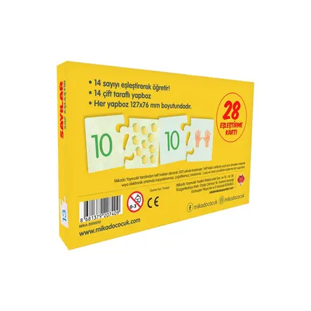 Sayılar - Say Eşleştir 28 Kart (3+ Yaş) Mikado Yayınları
