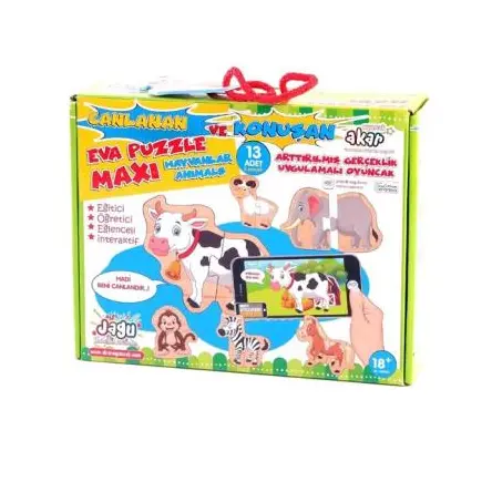 Maxi Konuşan Puzzle 2 Parçalı Hayvanlar - Akar Oyuncak