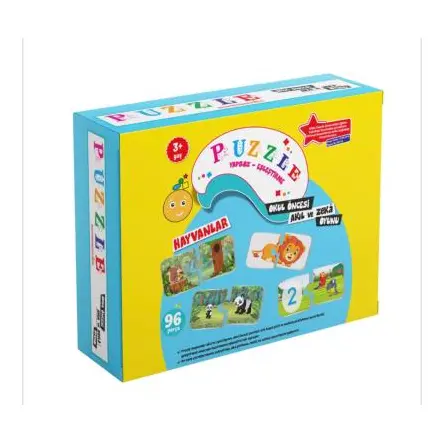 Puzzle Hayvanlar Okul Öncesi Akıl ve Zeka Oyunu 3 Yaş Beceri Dünyası
