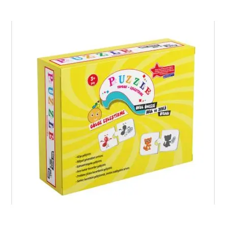 Puzzle Gölge Eşleştirme Okul Öncesi Akıl ve Zeka Oyunu 3 Yaş Beceri Dünyası