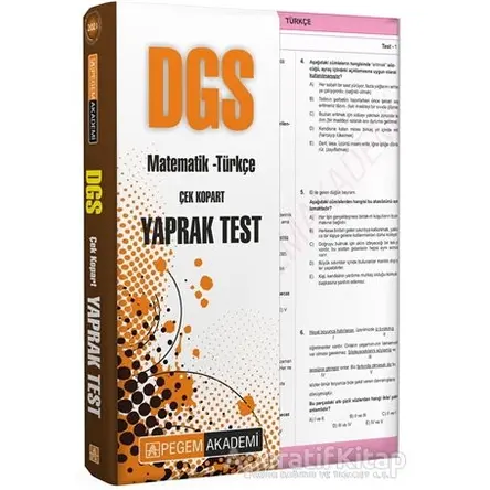 2021 DGS Matematik - Türkçe Çek Kopart Yaprak Test - Kolektif - Pegem Akademi Yayıncılık