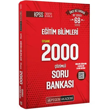 Pegem 2021 KPSS Eğitim Bilimleri Çözümlü Efsane 2000 Soru Bankası