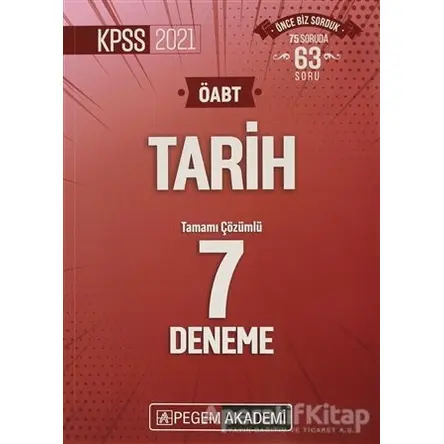 2021 KPSS ÖABT Tarih Tamamı Çözümlü 7 Deneme
