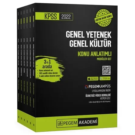 Pegem Akademi 2022 KPSS Genel Yetenek Genel Kültür Konu Anlatımlı Modüler Set (6 Kitap)
