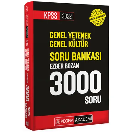 Pegem Akademi 2022 KPSS Genel Yetenek Genel Kültür Ezberbozan 3000 Soru Bankası