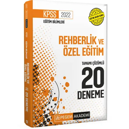 Pegem Akademi 2022 KPSS Eğitim Bilimleri Rehberlik ve Özel Eğitim Tamamı Çözümlü 20 Deneme