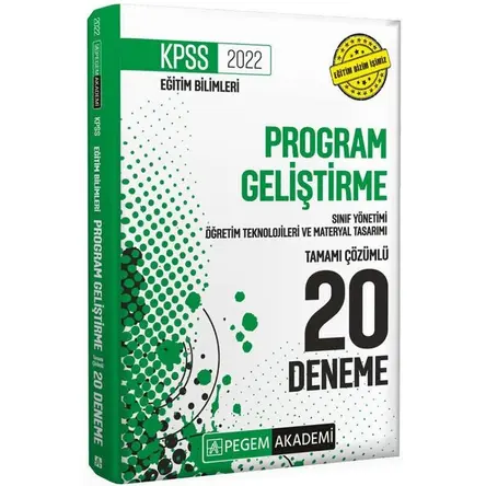 Pegem Akademi 2022 KPSS Eğitim Bilimleri Program Geliştirme 20 Deneme Çözümlü