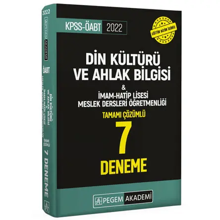 Pegem Akademi 2022 KPSS ÖABT Din Kültürü ve Ahlak Bilgisi 7 Deneme