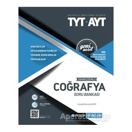 2022 TYT-AYT Tamamı Çözümlü Coğrafya Soru Bankası - Kolektif - Pegem Akademi Yayıncılık