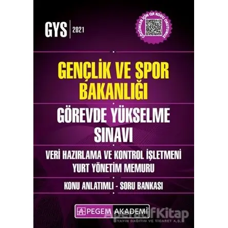 Gençlik ve Spor Bakanlığı Görevde Yükselme Sınavı-Veri Hazırlama ve Kontrol İşletmeni - Yurt Yönetim