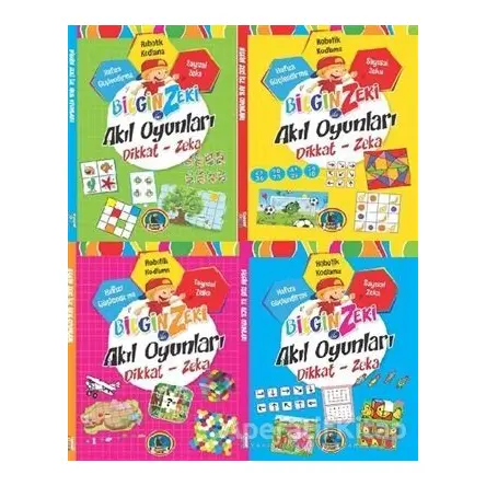 Bilgin Zeki ile Akıl Oyunları Dikkat Zeka - 4 Kitap Takım - Kolektif - Karatay Çocuk