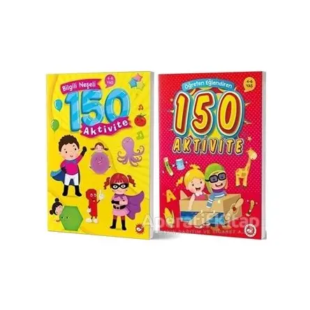 4-6 Yaş Bilgili Eğlendiren 150 Aktivite Seti (2 Kitap Takım) - Kolektif - Beyaz Balina Yayınları