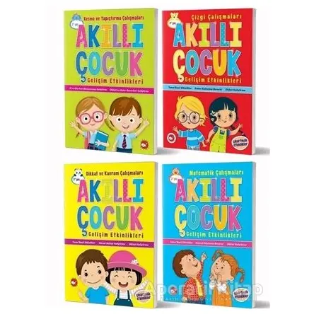 Okul Öncesi Gelişim Etkinlik Kitapları Seti (4 Kitap Takım) - Kolektif - Beyaz Balina Yayınları