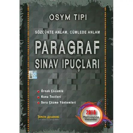 ÖSYM Tipi Paragraf Sınav İpuçları Tercih Akademi Yayınları